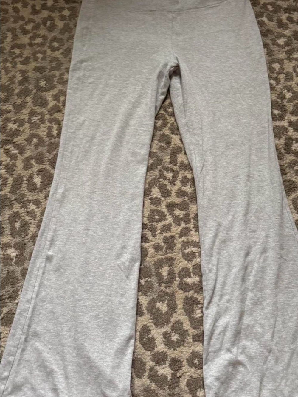 Women's Light Gray Stretch Flare Pants
